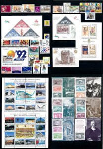 Spain 1992 Complete Year Set incl. souvenir sheets  MNH