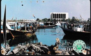 Telephone Card United Arab Emirates Etisalat  Boats in Harbour