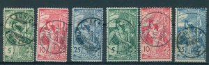 SWITZERLAND, TWO DIFFERENT SETS UPU 1900 F/VFU