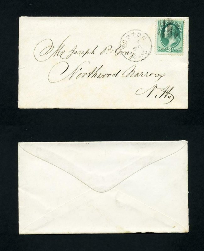 # 147 on cover from Boston, Mass. to Northwood Narrows, NH 5-20-1870's