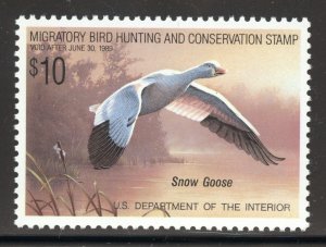 United States Scott RW55 MNHOG - 1988 $10.00 Snow Goose - CV $16.00