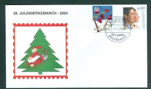 Denmark Cover. 2004. Santa,Sled. Holsteb.“Christmas Seal Walk# 28. Sc#1275. #01