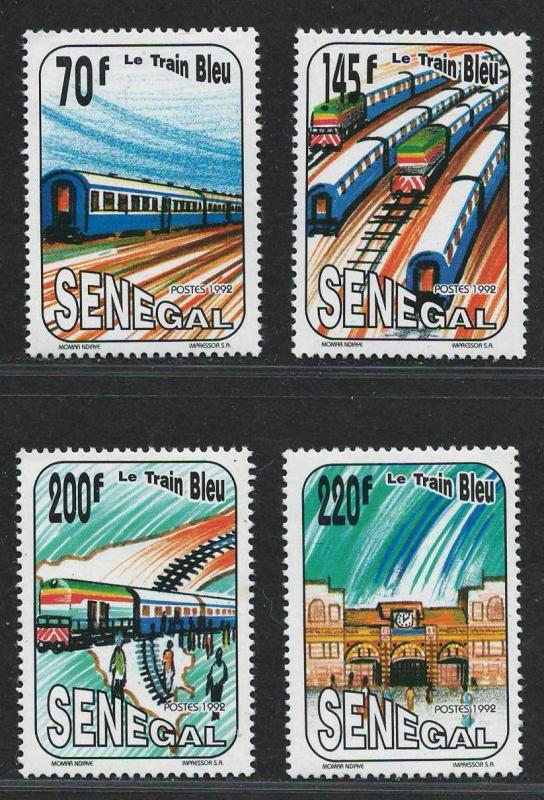 Senegal 1992 Very Fine MNH Stamps Scott # 1012-1015 CV 6.20 $ Trains