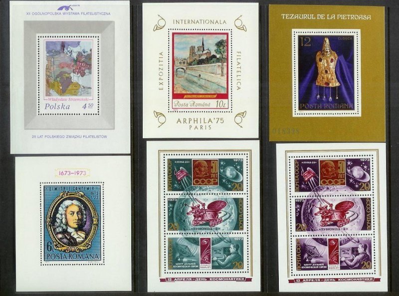 WORLDWIDE (190) Souvenir Sheets & Mini-Sheets ALL Mint Never Hinged