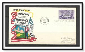 US #1015 Newspaper Boys Fluegel Cachet FDC