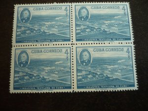 Stamps - Cuba - Scott# 590,C178 - Mint Hinged Set of 2 Stamps in Blocks of 4
