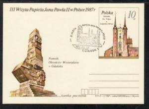 Pope John Paul II 1987 Visit to Poland Postal Card