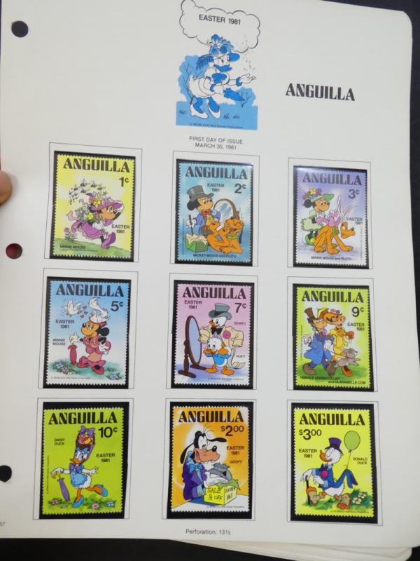 EDW1949SELL : ANGUILLA Beautiful collection of VF MNH Disney sets, S/s & Shtlts