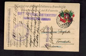 1917 Army Field Post Italy PS postcard cover to Tombolo Officer in MEdical Corps