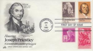 1983 Joseph Priestley Combo (Scott 2038) Artcraft FDC