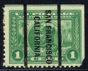 1913 1c PANAMA  PACIFIC with precancel f/ SAN FRANCISCO CA(396-l-1e) DN-SCARCE!