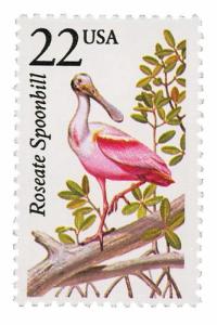 1987 22c Roseate Spoonbill, North American Wildlife Scott 2308 Mint F/VF NH 