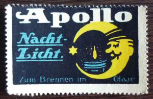 NICE POSTER STAMP! germany austria reklamemarke apollo night light moon J80