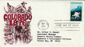 US 1711 13c Colorado Statehood FDC Marg Cachet w/ Enclosure ECV $12.50