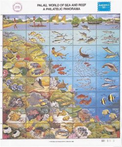 Palau - 1986 World of Sea and Reef - 40 Stamp Sheet - Scott #103