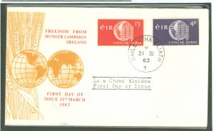 Ireland 186-7 1963 Freedom from hunger set of two on cacheted unaddressed FDC