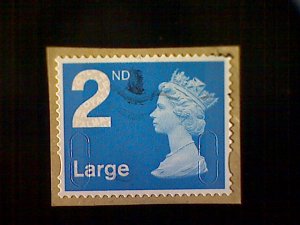 Great Britain, Scott #MH391, 2014, used on paper, Machin, 2nd Large, bright blue