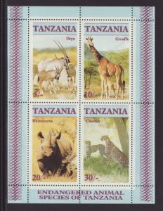 Tanzania 322a Mammals Souvenir Sheet MNH VF