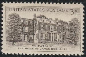 US 1081 Wheatland The Home of James Buchanan 3c single MNH 1956