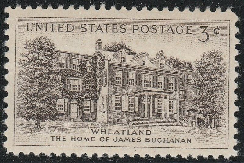 US 1081 Wheatland The Home of James Buchanan 3c single (1 stamp) MNH 1956