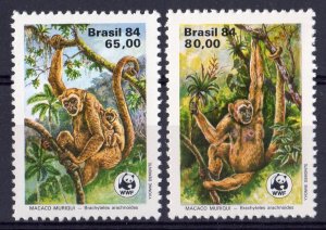 Brazil 1984 Sc#1926/1927   WWF Wooley Spider Monkey Set (2) MNH