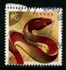 2599 Canada P Year of the Snake, used