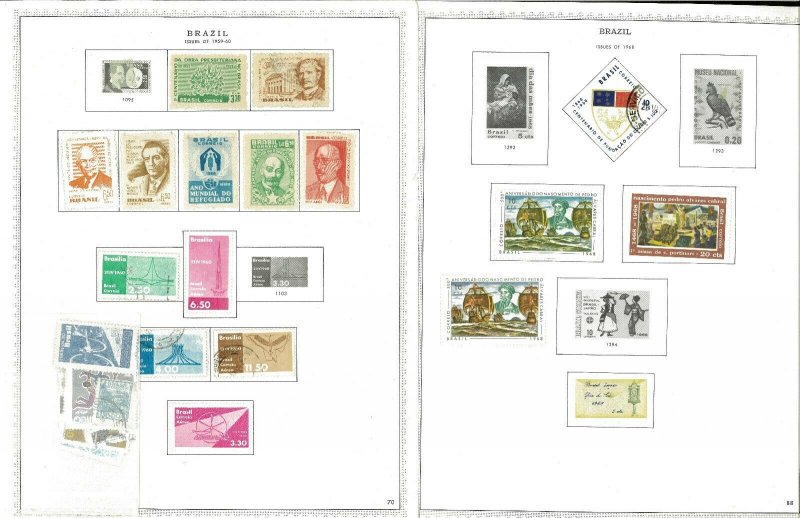 Brazil M & U (mostly) 1959-1980 Hinged on Minkus Specialty Pages