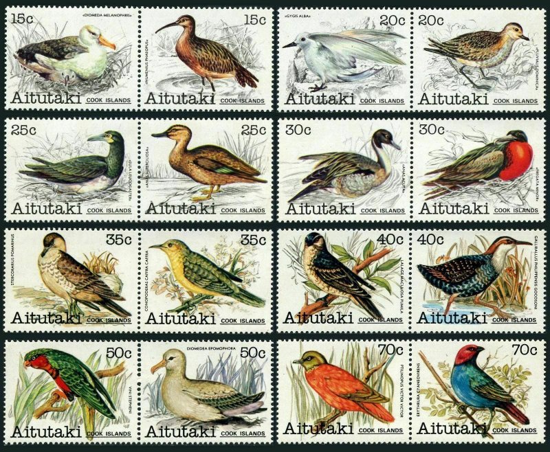 Aitutaki 215-246D,MNH.Michel 370-405. Bird 1981-1982.Names in description.