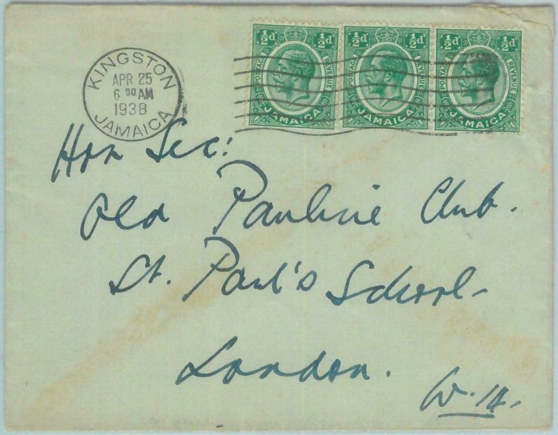 83377  - JAMAICA - POSTAL HISTORY - COVER to GB  1938