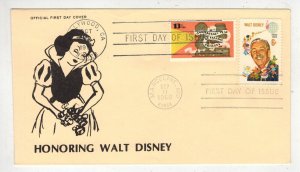 1968 WALT DISNEY 1355 MATHERS DUAL CANCEL FDC + 1727 TALKING PICTURES SNOW WHITE