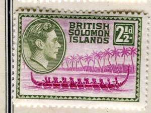 SOLOMON ISLANDS; 1938 early GVI Pictorial fine Mint hinged 2.5d. value