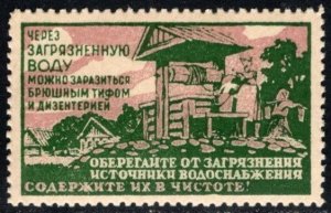 Vintage Russia Poster Stamp You Can Get Infected With Typhus And Dysentery