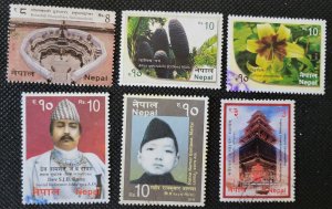 Nepal, 2015-16, year remnant set of 6, #973,998,1000,1004,1021-22,  SCV$1.55