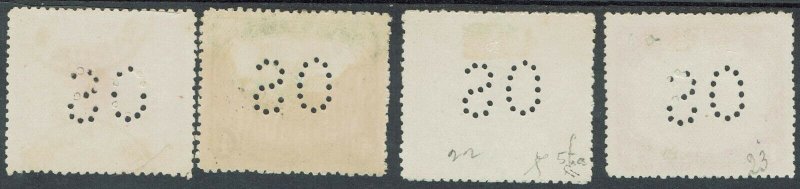 PAPUA 1910 LAKATOI OS 21/2D TO 1/- LARGE PAPUA WMK UPRIGHT PERF 12.5 USED/CTO