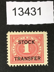 MOMEN: US STAMPS  # RD1 MINT OG NH LOT #13431