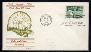 Canada #362 Paper Industry FDC H & E Cachet c433