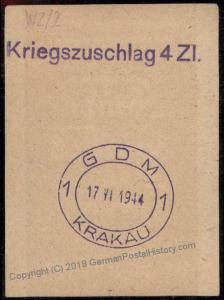 Germany WWII Occupied GGov Poland Liquor Revenue Label Used Krakau 76794