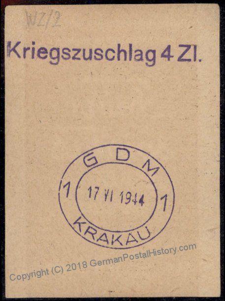 Germany WWII Occupied GGov Poland Liquor Revenue Label Used Krakau 76794