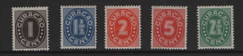 Netherlands Antilles  #127-131  MH  1936  numerals  Perf.  13 1/2 x 13