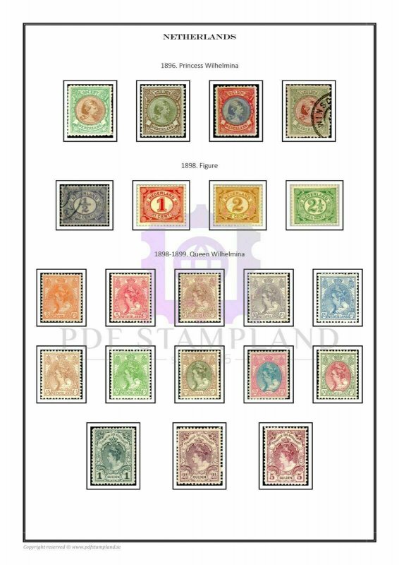 Netherlands 1852-2020 (4 albums) PDF STAMP ALBUM PAGES