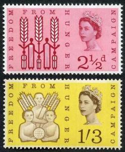 SG634/5p 1963 Freedom From Hunger Phosphor Set U/M