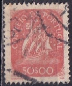 Portugal 631 (used) 50e ancient sailing vessel, salmon (1943)