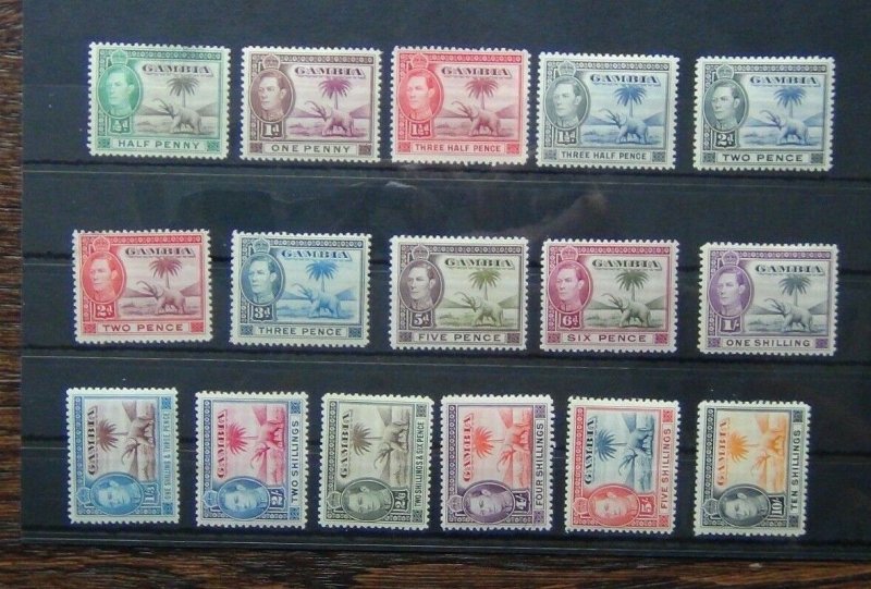 Gambia 1938 - 46 set to 10s MM 