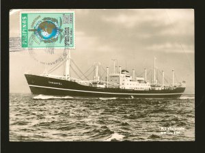 Philippines 1196 x 3 & 1220 on MS TARANTELA Ship Photo Postcard Used