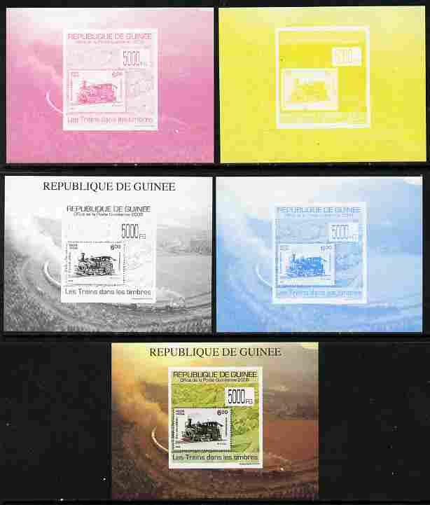 Guinea - Conakry 2009 Trains on Stamps #6 individual delu...