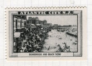 USA; Early 1900s Atlantic City New Jersey fine Mint Pictorial stamp in Black