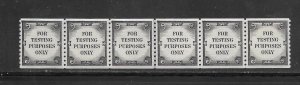 #TD107 MNH Test Stamp Line Pair Strip of 6