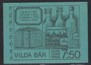 Sweden 1974 Kr7.50 Wild Berry booklet Sc# 1219a NH