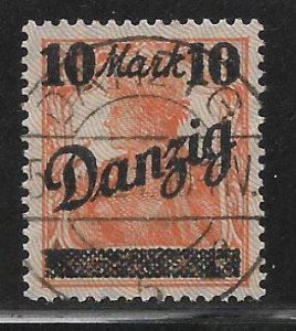 Danzig - Regular Issue - Scott #30 10M on 7-1/2pf Orange VF Used