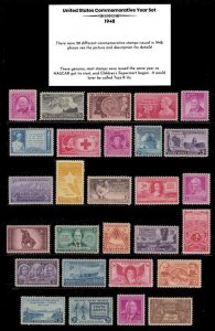 1948 Complete Mint Set of Vintage Commemorative Stamps